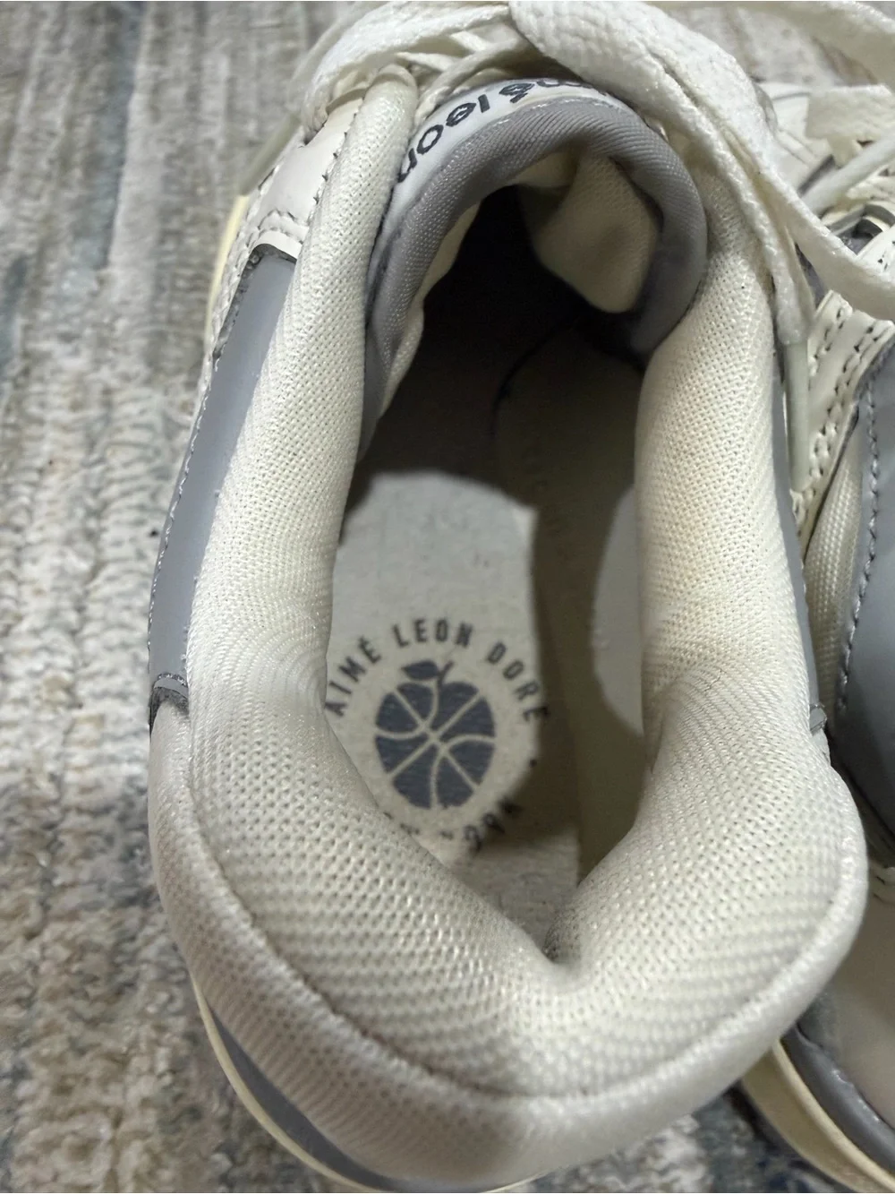 New Balance Kids White and Gray Sneakers